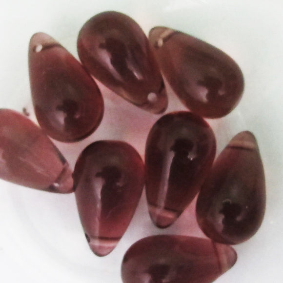 cz 9x15mm drop trns amethyst 8pcs