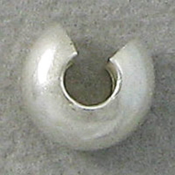 Metal 4mm crimp cover NF silver 100pcs