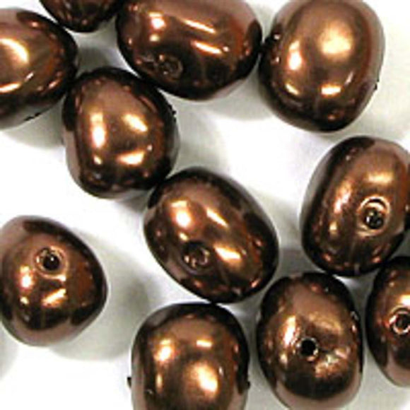 plas 10mm nugget pearl bronze 50pcs