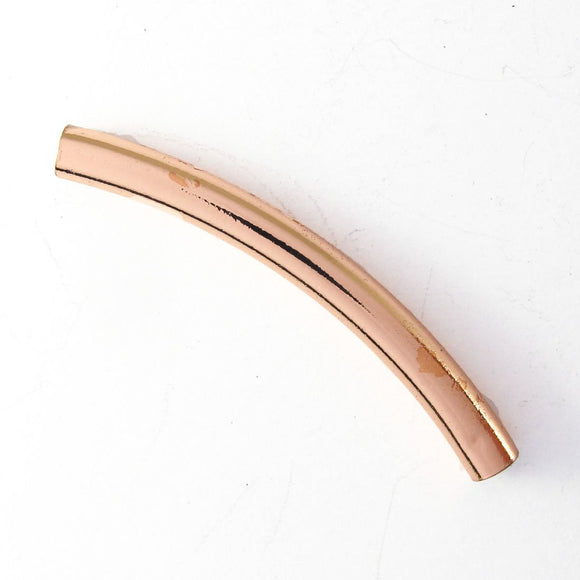 Metal 3x30mm curved tube rose gld 2p