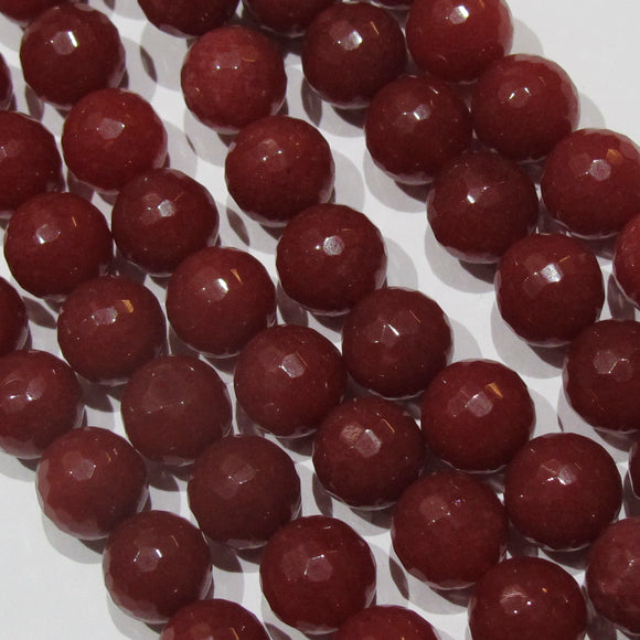 Semi Prec 10mm rnd facet dye jade gar 20