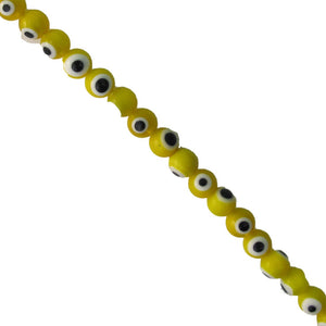 cg 8mm rnd eye bead yellow/white 50pcs