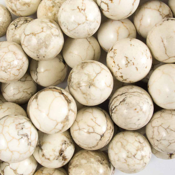 Semi prec 14mm rnd howlite natural 28pcs