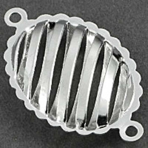 Metal 26x15mm oval cage/loop silver 10p