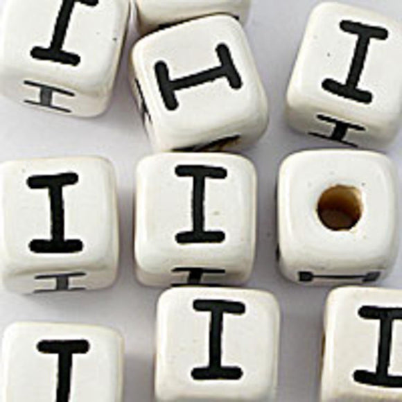 Cm 12mm letter white/black I 10pcs