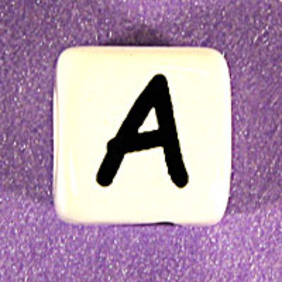 Cm 12mm letter white/black A 50pcs