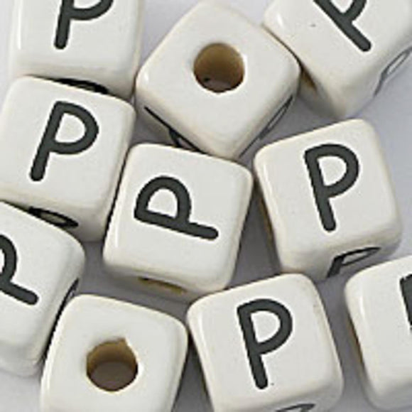Cm 12mm letter white/black P 50pcs