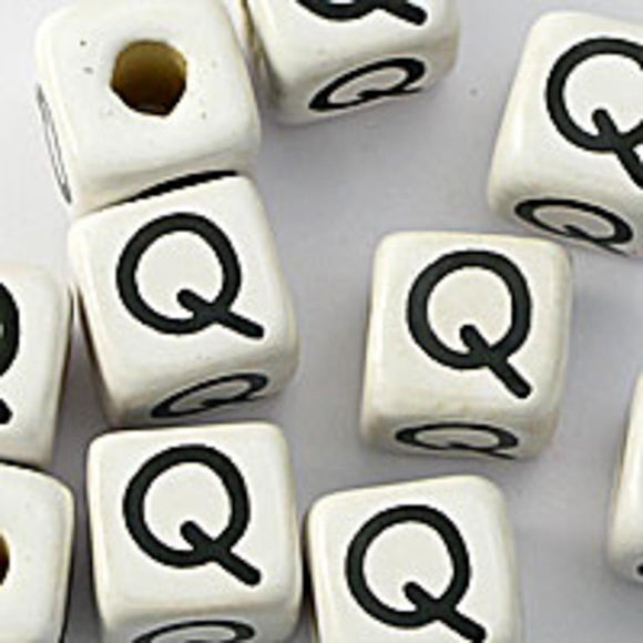 Cm 12mm letter white/black Q 50pcs