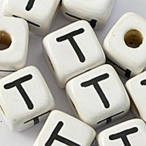 Cm 12mm letter white/black T 50pcs