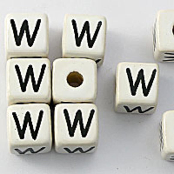 Cm 12mm letter white/black W 50pcs