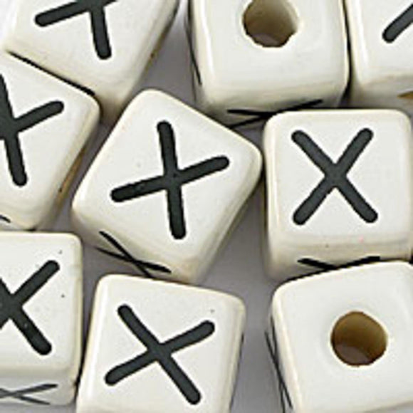 Cm 12mm letter white/black X 50pcs