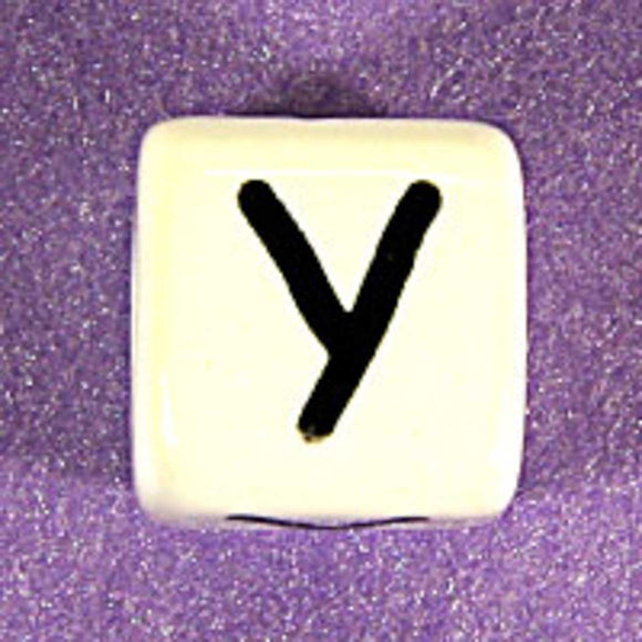 Cm 12mm letter white/black Y 50pcs