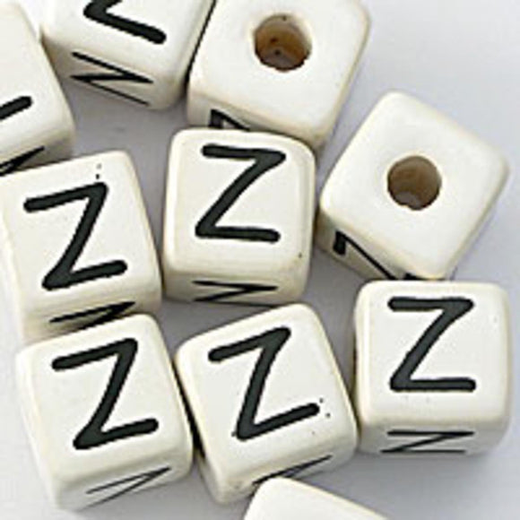 Cm 12mm letter white/black Z 50pcs