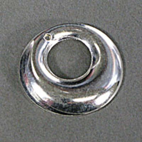 Metal 18mm rnd top hole 60s disc sil 20