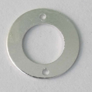 Metal 12mm rnd 2 holes silver 30pcs