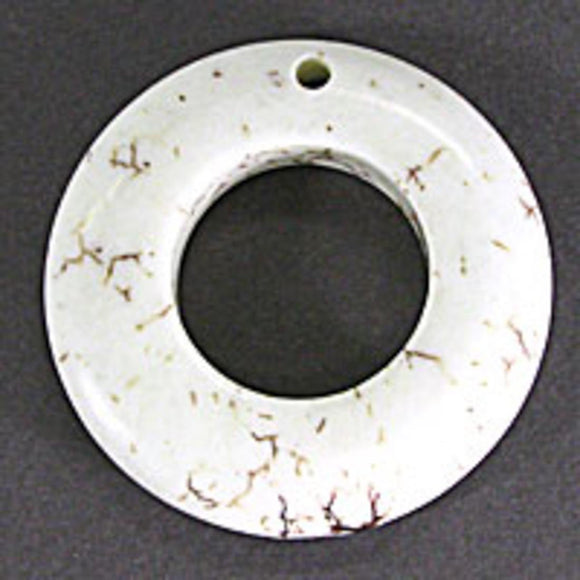 Semi prec 50mm donut howite natural 1pc