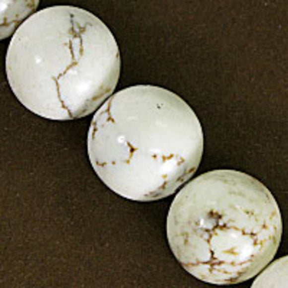 Semi prec 10mm rnd howlite natural 38pcs