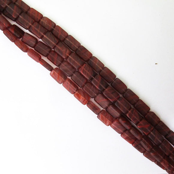 Cz 15x10 rec matt 2tone red 12pcs