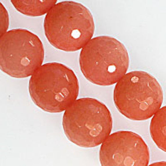 Semi prec 10mm rnd faceted jade melon 20