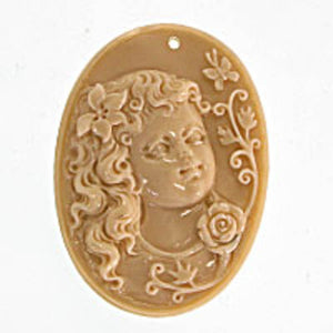 Rs 50x37mm oval cameo pndt beige 1pc