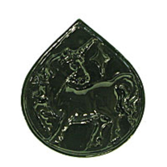 Rs 30x30mm drop cameo pendant black 1pc