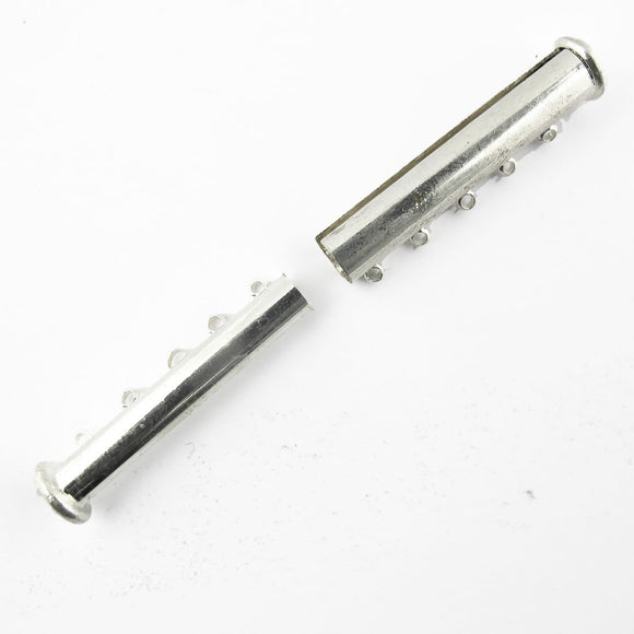 Metal 33x5mm tube slide 5 hle NF silv 3p