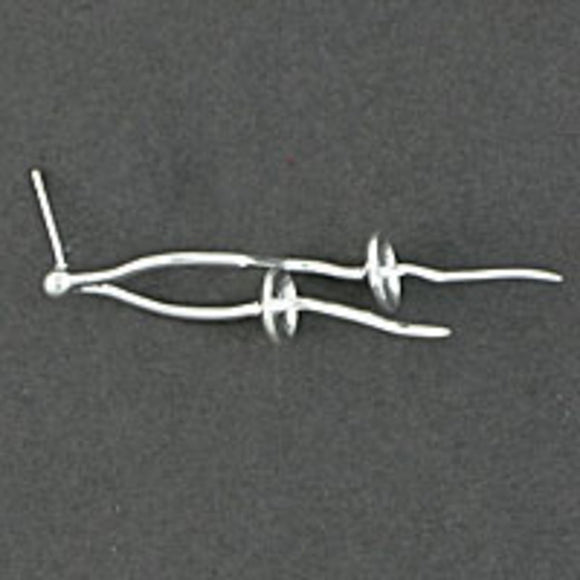 Metal 42mm fancy dble drop stud NFsil 4