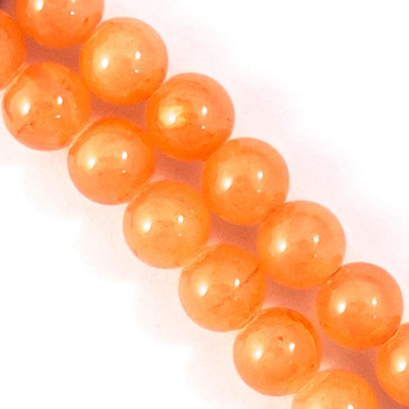 semi prec 6mm rnd dyed jade mil melon 65pcs.