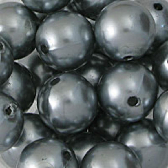 Plas 16mm round gunmetal pearl 50g/25pc
