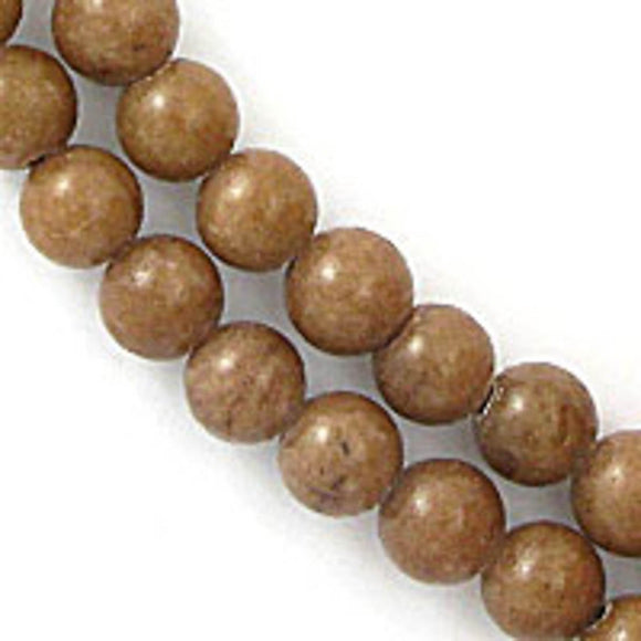 semi prec 10mm rnd dyed op jade latte 41pcs.