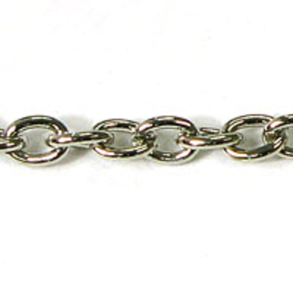 Metal chain 3x2mm oval nickel 1m