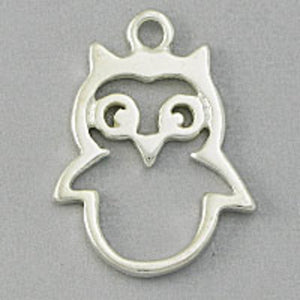 Metal casting 25mm owl silver 10pcs