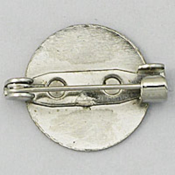 Metal 20mm rnd brooch back nkl 100p