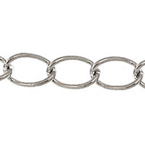 Metal chain 5x4.5mm curb link nkl 2mtr
