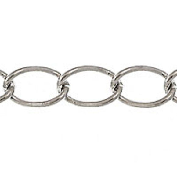 Metal chain 5x4.5mm curb link nkl 50mtr