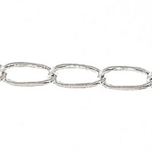 Metal chain 5x4.5mm curb link sil 10mtr