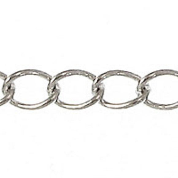 Metal chain 5x4mm curb (thick) nkl 10mt