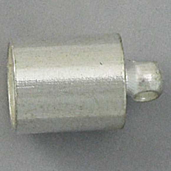 Metal 7x11mm leather end - glue sil 50p