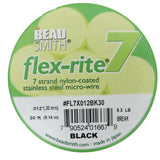 Flexrite .30mm 7str 9.3lb black 9.14mtr