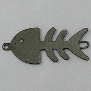 Metal 37mm fish bone/loop black 10pcs