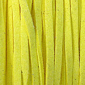 Faux suede 3mm flat yellow 16+metres