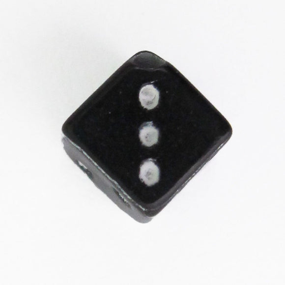 Plas 6mm cube dice white on black 40pcs
