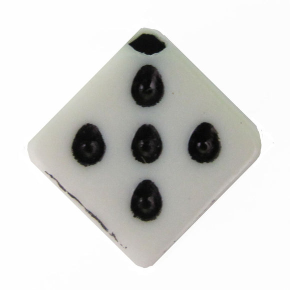 Plas 13mm cube dice black on white 12pcs