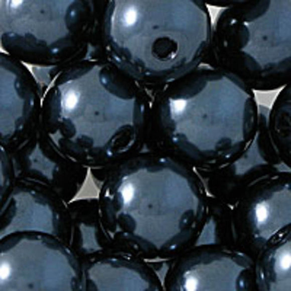 Plas 12mm rnd pearl steel blue 35+p/30g