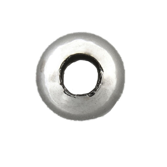 Metal 4mm rnd lge hole nickel 100pcs