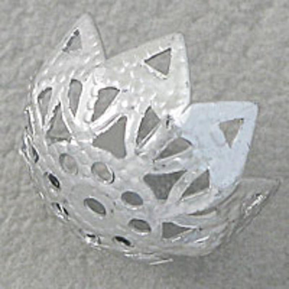 Metal 8x13mm bead cap silver 20pcs