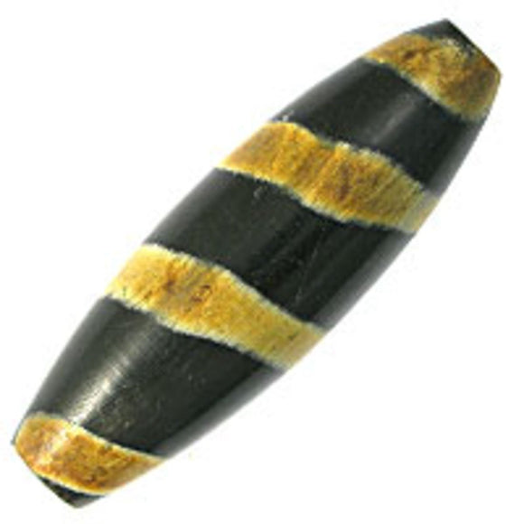 Horn 60x18mm oval stripe black 2 pcs