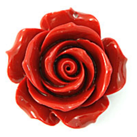 Rs 35mm Euro rose pendant red 1p