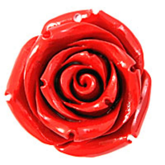 Rs 35mm English rose pendant red 1p