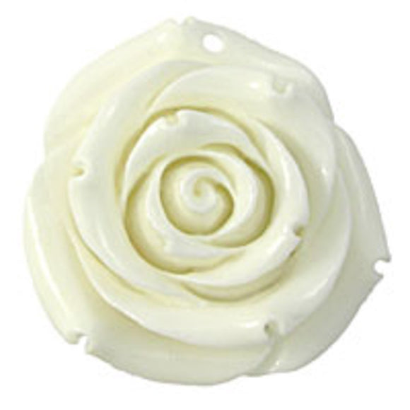 Rs 35mm English rose pendant white 1p